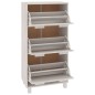 vidaXL Scarpiera HAMAR Bianca 59,5x35x117 cm in Legno Massello di Pino vidaXL Scarpiera HAMAR Bianca 59,5x35x117 cm in Legno Massello di Pino