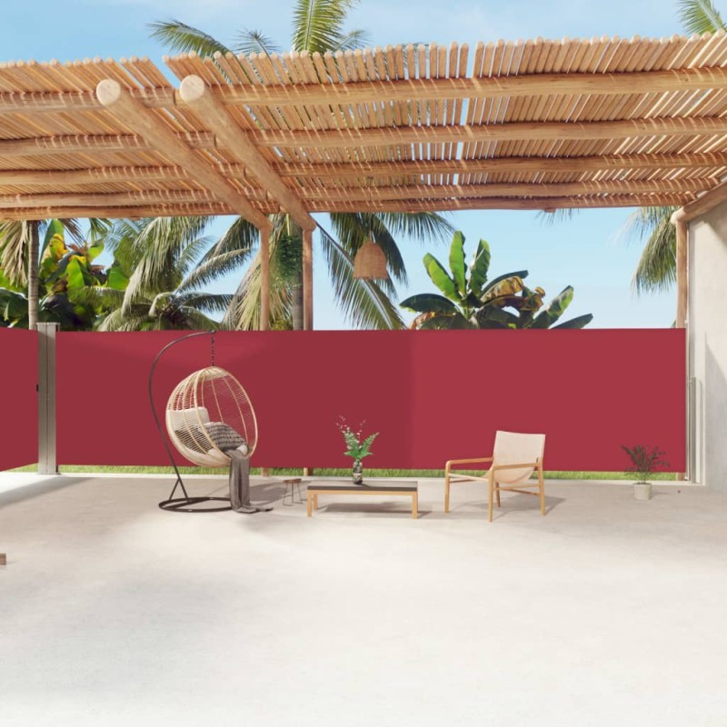 vidaXL Tenda da Sole Laterale Retrattile Rossa 180x1200 cm vidaXL Tenda da Sole Laterale Retrattile Rossa 180x1200 cm