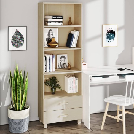 vidaXL Credenza HAMAR Miele 60x35x180 cm in Legno Massello di Pino