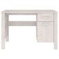 vidaXL Scrivania Bianca 113x50x75 cm in Legno Massello di Pino