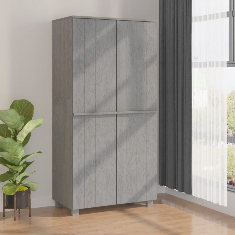 vidaXL Armadio HAMAR Grigio Chiaro 89x50x180 cm Legno Massello di Pino vidaXL Armadio HAMAR Grigio Chiaro 89x50x180 cm Legno Massello di Pino