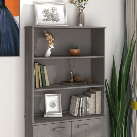 vidaXL Piano Credenza HAMAR Grigio Chiaro 85x35x100 cm Legno di Pino
