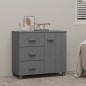 vidaXL Credenza HAMAR Grigio Scuro 90x40x80 cm Legno Massello di Pino vidaXL Credenza HAMAR Grigio Scuro 90x40x80 cm Legno Massello di Pino