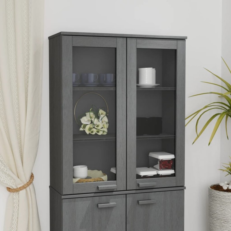vidaXL Scaffale Superiore per Credenza Grigio Scuro 85x35x100 cm Pino vidaXL Scaffale Superiore per Credenza Grigio Scuro 85x35x100 cm Pino