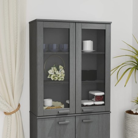 vidaXL Scaffale Superiore per Credenza Grigio Scuro 85x35x100 cm Pino