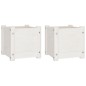 vidaXL Fioriere da Giardino 2 pz Bianche 31x31x31 cm Massello di Pino vidaXL Fioriere da Giardino 2 pz Bianche 31x31x31 cm Massello di Pino
