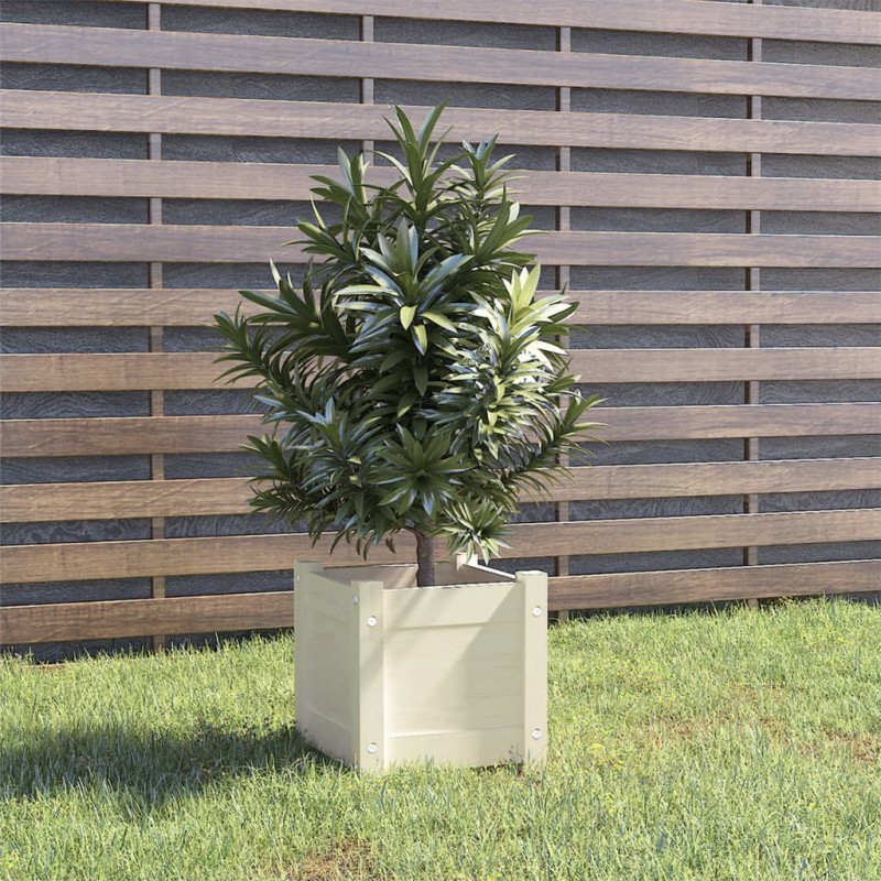 vidaXL Fioriera da Giardino Bianca 31x31x31 cm Legno Massello di Pino vidaXL Fioriera da Giardino Bianca 31x31x31 cm Legno Massello di Pino