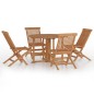 vidaXL Set da Pranzo Pieghevole per Esterni 5pz Legno Massello di Teak vidaXL Set da Pranzo Pieghevole per Esterni 5pz Legno Massello di Teak