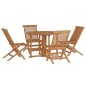 vidaXL Set da Pranzo Pieghevole per Esterni 5pz Legno Massello di Teak vidaXL Set da Pranzo Pieghevole per Esterni 5pz Legno Massello di Teak