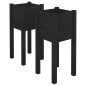 vidaXL Fioriere da Giardino 2 pz Nere 31x31x70 cm in Legno di Pino vidaXL Fioriere da Giardino 2 pz Nere 31x31x70 cm in Legno di Pino