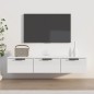 vidaXL Armadietto a Muro Bianco Lucido 102x30x20 cm Legno Multistrato vidaXL Armadietto a Muro Bianco Lucido 102x30x20 cm Legno Multistrato