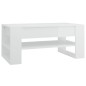 vidaXL Tavolino da Salotto Bianco Lucido 102x55x45cm Legno Multistrato