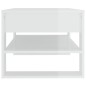 vidaXL Tavolino da Salotto Bianco Lucido 102x55x45cm Legno Multistrato