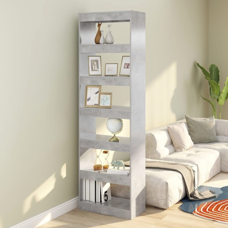 vidaXL Libreria/Divisorio Grigio Cemento 60x30x198 cm vidaXL Libreria/Divisorio Grigio Cemento 60x30x198 cm