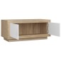 vidaXL Tavolino Bianco e Rovere Sonoma 102x50x45cm in Legno Compensato vidaXL Tavolino Bianco e Rovere Sonoma 102x50x45cm in Legno Compensato