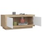 vidaXL Tavolino Bianco e Rovere Sonoma 102x50x45cm in Legno Compensato vidaXL Tavolino Bianco e Rovere Sonoma 102x50x45cm in Legno Compensato