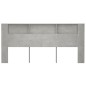 Testiera con Scomparti Grigio Cemento 220x18,5x104,5 cm Testiera con Scomparti Grigio Cemento 220x18,5x104,5 cm