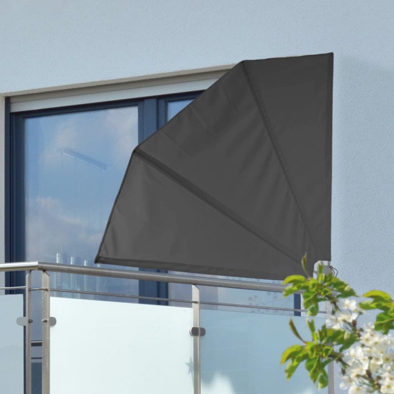 HI Schermo per Balconi 1,2x1,2 m Poliestere Nero HI Schermo per Balconi 1,2x1,2 m Poliestere Nero