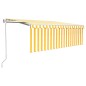 Tenda Retrattile Automatica con Parasole 4,5x3m Gialla Bianca Tenda Retrattile Automatica con Parasole 4,5x3m Gialla Bianca