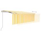 Tenda Retrattile Automatica con Parasole 4,5x3m Gialla Bianca Tenda Retrattile Automatica con Parasole 4,5x3m Gialla Bianca