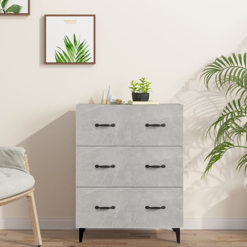vidaXL Credenza Grigio Cemento 69,5x34x90 cm in Legno Multistrato vidaXL Credenza Grigio Cemento 69,5x34x90 cm in Legno Multistrato