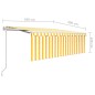 Tenda Retrattile Automatica con Parasole 4,5x3m Gialla Bianca Tenda Retrattile Automatica con Parasole 4,5x3m Gialla Bianca