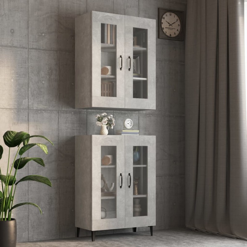 vidaXL Armadietto Pensile a Parete Grigio Cemento 69,5x34x90 cm vidaXL Armadietto Pensile a Parete Grigio Cemento 69,5x34x90 cm