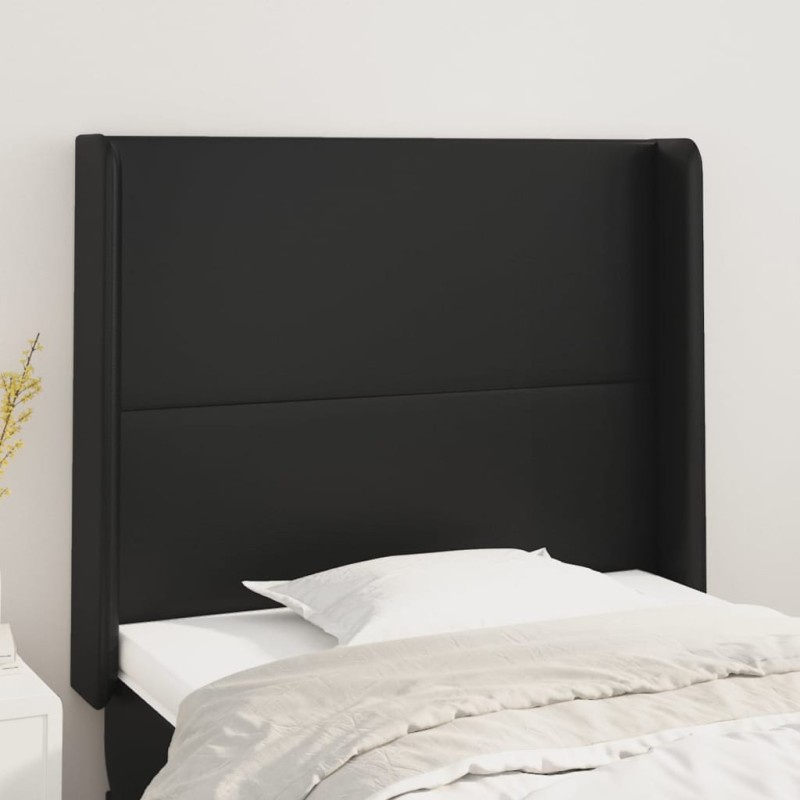 Testiera ad Orecchio Nera 103x16x118/128 cm in Similpelle Testiera ad Orecchio Nera 103x16x118/128 cm in Similpelle