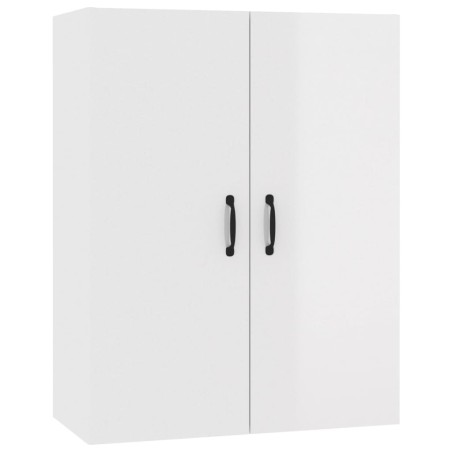 vidaXL Mobile Pensile Bianco Lucido 69,5x34x90 cm in Legno Multistrato
