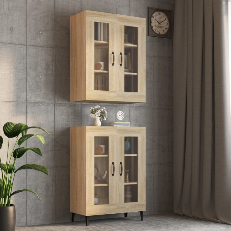 vidaXL Armadietto Pensile a Parete Rovere Sonoma 69,5x34x90 cm vidaXL Armadietto Pensile a Parete Rovere Sonoma 69,5x34x90 cm