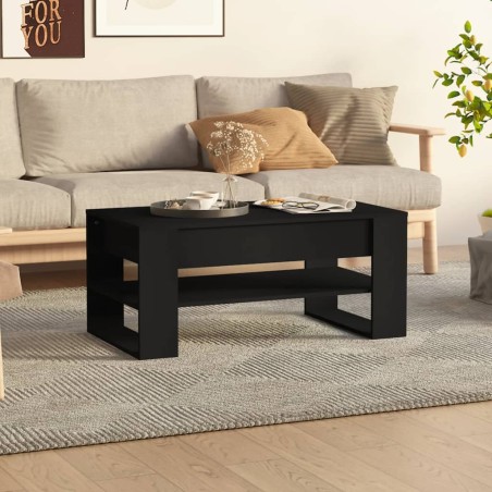 vidaXL Tavolino da Salotto Nero 102x55x45 cm in Legno Multistrato