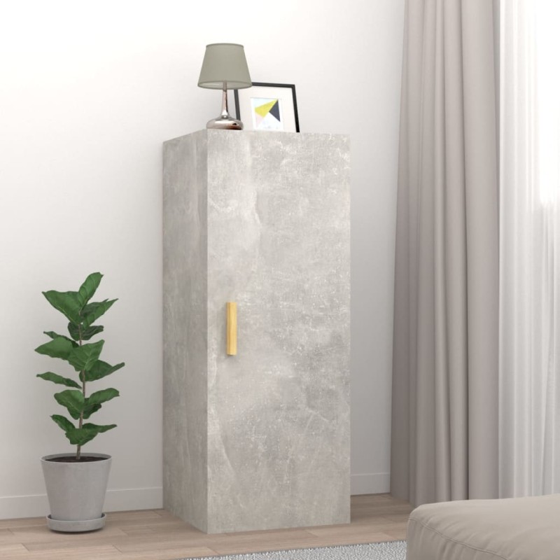 vidaXL Armadietto a Muro Grigio Cemento 34,5x34x90cm Legno Multistrato vidaXL Armadietto a Muro Grigio Cemento 34,5x34x90cm Legno Multistrato