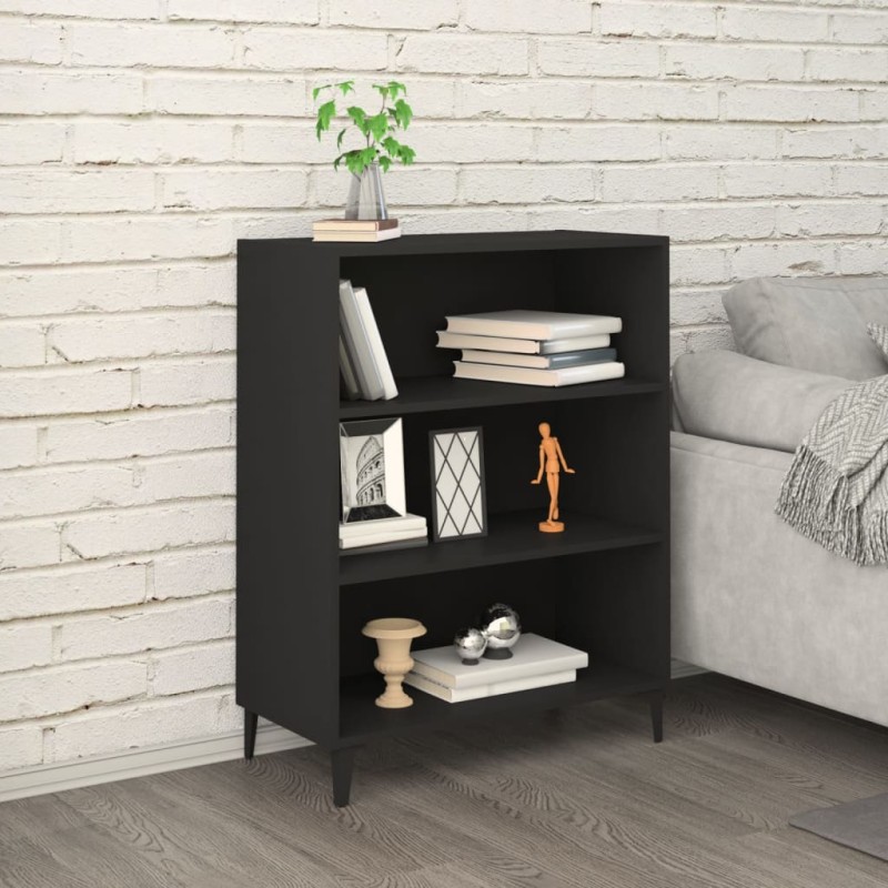 vidaXL Credenza Nera 69,5x32,5x90 cm in Legno Multistrato vidaXL Credenza Nera 69,5x32,5x90 cm in Legno Multistrato