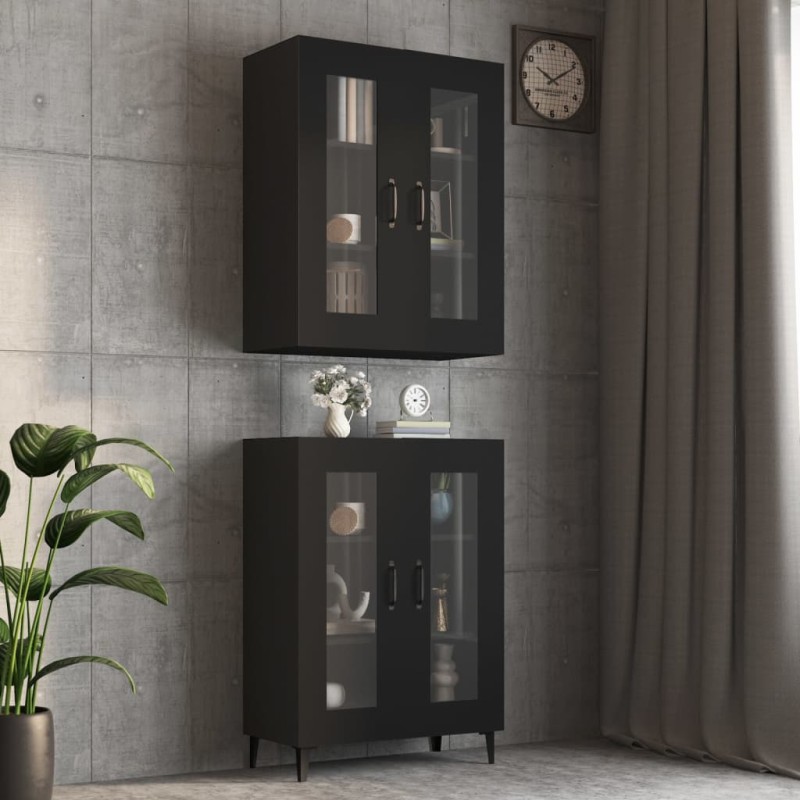 vidaXL Armadietto Pensile a Parete Nero 69,5x34x90 cm vidaXL Armadietto Pensile a Parete Nero 69,5x34x90 cm