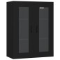vidaXL Armadietto Pensile a Parete Nero 69,5x34x90 cm vidaXL Armadietto Pensile a Parete Nero 69,5x34x90 cm