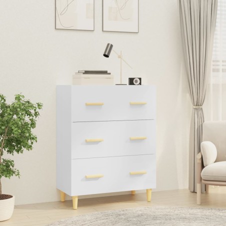 vidaXL Credenza Bianco Lucido 70x34x90 cm in Legno Multistrato
