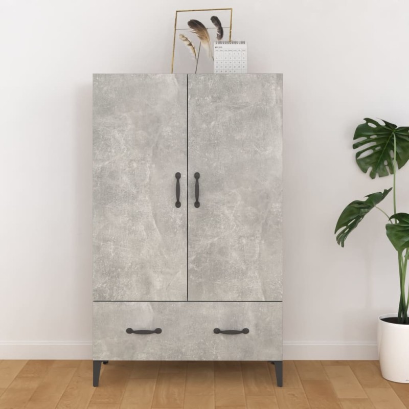 vidaXL Credenza Grigio Cemento 70x31x115 cm in Legno Multistrato vidaXL Credenza Grigio Cemento 70x31x115 cm in Legno Multistrato