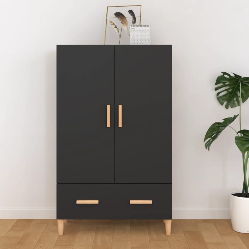 vidaXL Credenza Nera 70x31x115 cm in Legno Multistrato vidaXL Credenza Nera 70x31x115 cm in Legno Multistrato