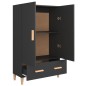vidaXL Credenza Nera 70x31x115 cm in Legno Multistrato vidaXL Credenza Nera 70x31x115 cm in Legno Multistrato