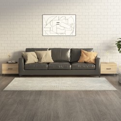 vidaXL Tavolini Salotto Gambe in Metallo 2pz Rovere Sonoma 50x50x40 cm