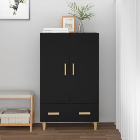 vidaXL Credenza Nera 70x31x115 cm in Legno Multistrato