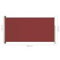 Tenda Laterale Retrattile per Patio 160x300 cm Rossa