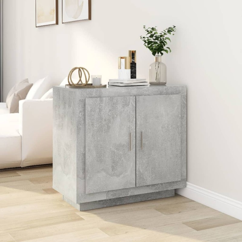 vidaXL Credenza Grigio Cemento 80x40x75 cm in Legno Compensato vidaXL Credenza Grigio Cemento 80x40x75 cm in Legno Compensato