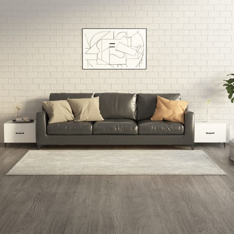 vidaXL Tavolini da Salotto con Gambe in Metallo 2 pz Bianco 50x50x40cm