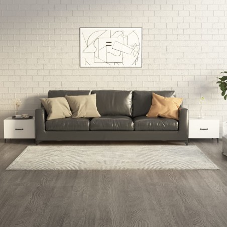 vidaXL Tavolini da Salotto con Gambe in Metallo 2 pz Bianco 50x50x40cm