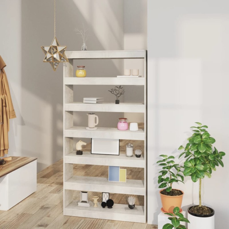 vidaXL Libreria/Divisorio GrigioCemento 100x30x198cm Legno Multistrato vidaXL Libreria/Divisorio GrigioCemento 100x30x198cm Legno Multistrato