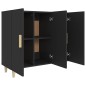 vidaXL Credenza Nera 90x34x80 cm in Legno Multistrato vidaXL Credenza Nera 90x34x80 cm in Legno Multistrato