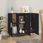 vidaXL Credenza Nera 90x34x80 cm in Legno Multistrato vidaXL Credenza Nera 90x34x80 cm in Legno Multistrato