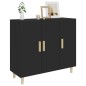 vidaXL Credenza Nera 90x34x80 cm in Legno Multistrato vidaXL Credenza Nera 90x34x80 cm in Legno Multistrato