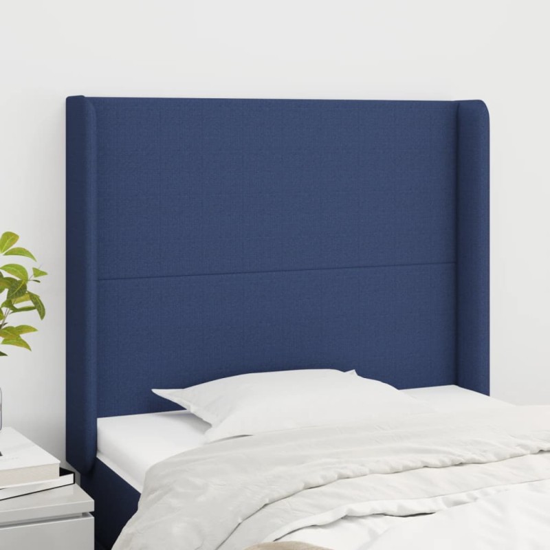 vidaXL Testiera ad Orecchio Blu 93x16x118/128 cm in Tessuto vidaXL Testiera ad Orecchio Blu 93x16x118/128 cm in Tessuto